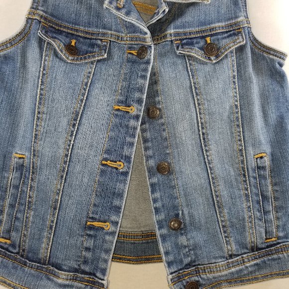 OLD NAVY Blue Vest Girl's Size 14 XL Denim Jean - Picture 3 of 10